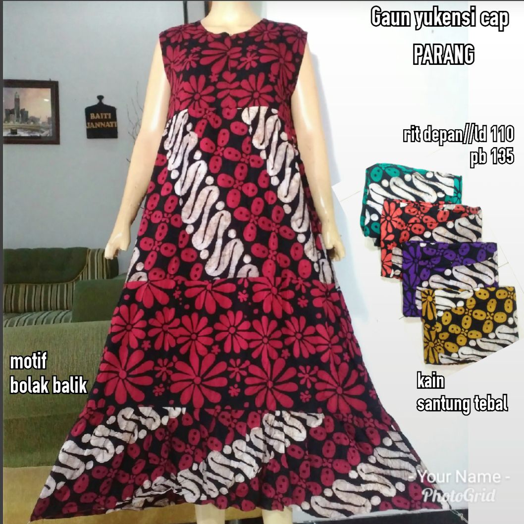 Gaun batik  yukensi  cap parang Pusat grosir  baju  batik  